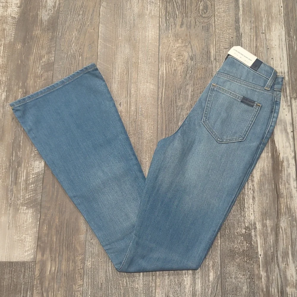 7FAMK Ultra High Rise Skinny Boot jeans 7U413567 color Golden Hour sz23 Tall NWT - Picture 4 of 15